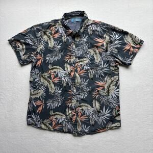 Newport Isle Men XL Hawaiian Shirt Short Sleeve Bird of Paradise Floral Tropical
